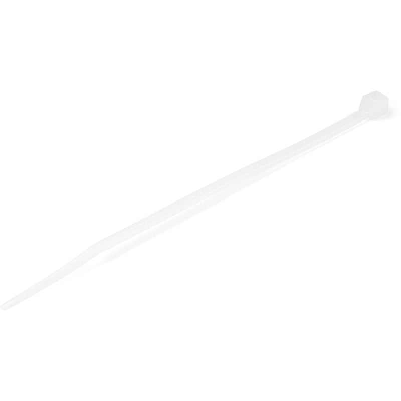 StarTech.com 4"(10cm) Cable Ties, 7/8"(22mm) Dia, 18lb(8kg) Tensile Strength, Nylon Self Locking Zip Ties, UL Listed, 100 Pack, White - Thumbnail 1