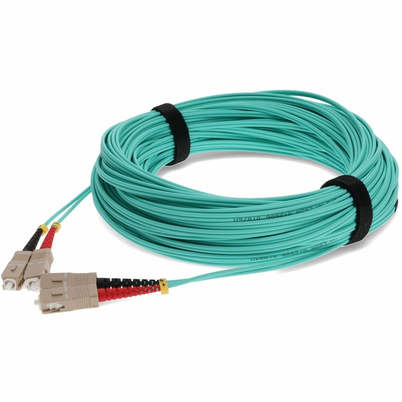 AddOn 15m SC to SC Aqua OM3 Duplex OFNR (Riser-Rated) Fiber Patch Cable - Thumbnail 1