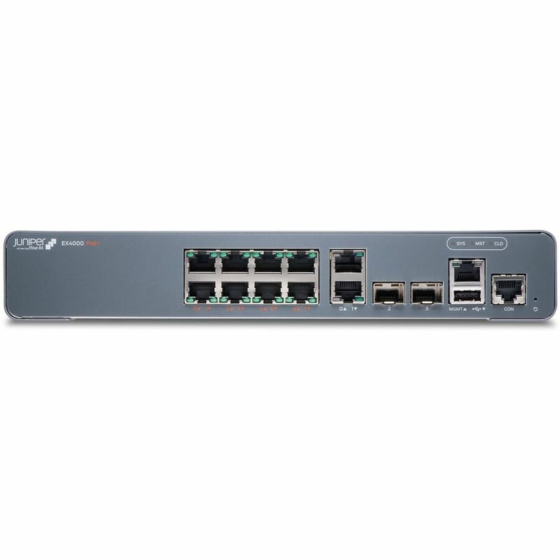 EX4000 8-PORT 10/100/1000BASET POE+ 2X 1G/10G SFP/SFP+ OPTICS SOLD - Thumbnail 2