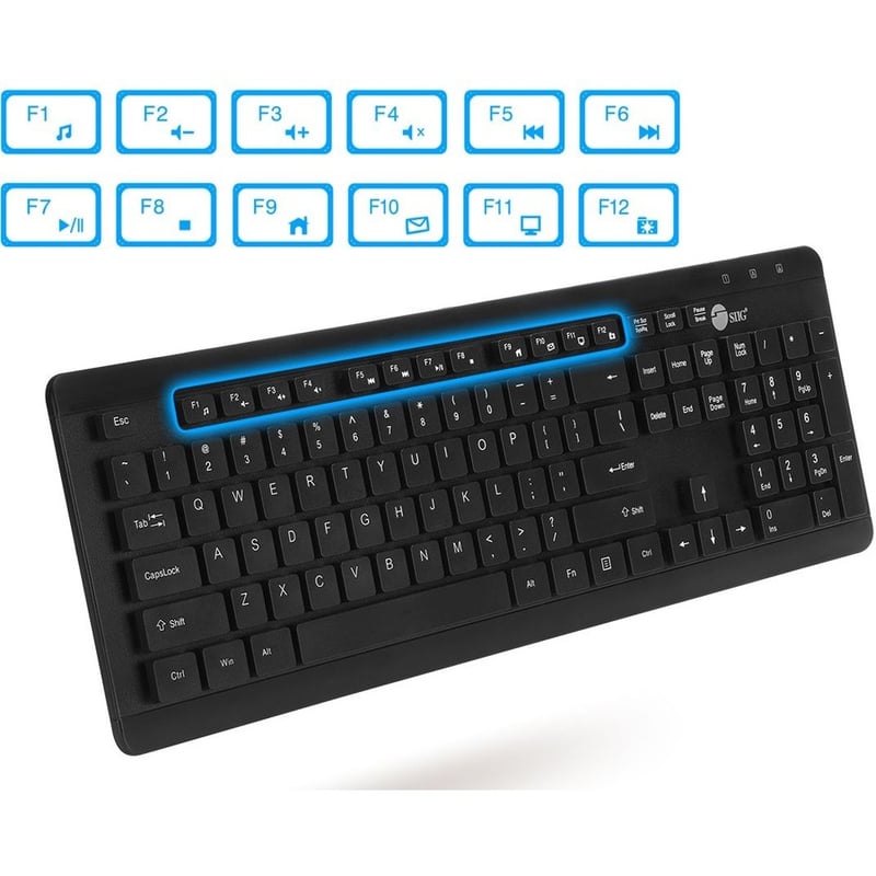 SIIG Industrial Grade Washable & Dustproof USB Multimedia Keyboard - Thumbnail 3
