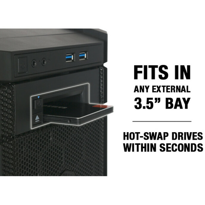 Icy Dock FlexiDOCK MB521SP-B Drive Bay Adapter for 3.5" - Serial ATA/600 Host Interface Internal - Black - Thumbnail 3