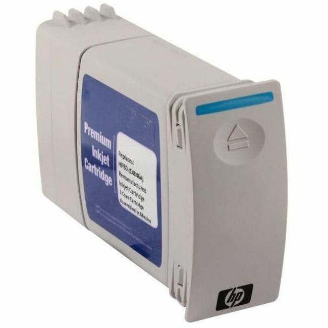 WF Remanufactured High Yield Cyan Wide Format Ink Cartridge for HP 80 (C4846A) - Thumbnail 1