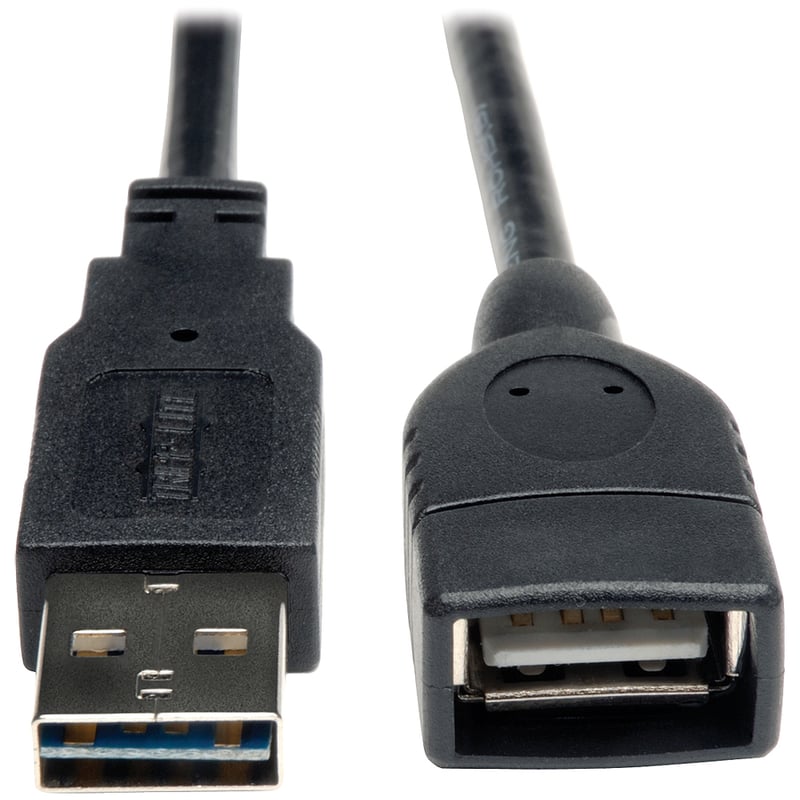 Eaton Tripp Lite Series Universal Reversible USB 2.0 Extension Cable (Reversible A to A M/F), Black, 10 ft. (3.05 m) - Thumbnail 2