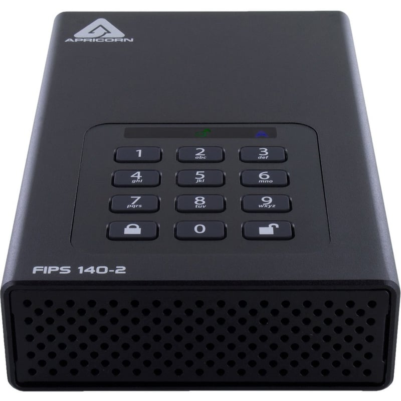Apricorn Aegis Padlock DT FIPS ADT-3PL256F-18TB 18 TB Desktop Hard Drive - External - Black - TAA Compliant - Thumbnail 3