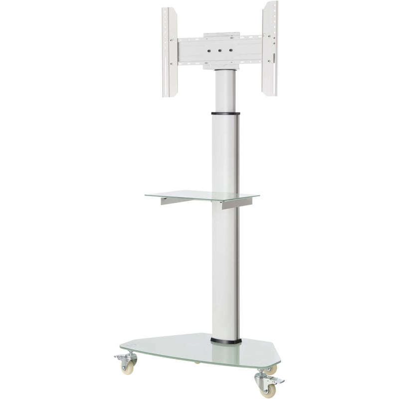 Eaton Tripp Lite Series Premier Rolling TV Cart for 37" to 70" Displays, Frosted Glass Base and Shelf, Locking Casters, White - Thumbnail 1