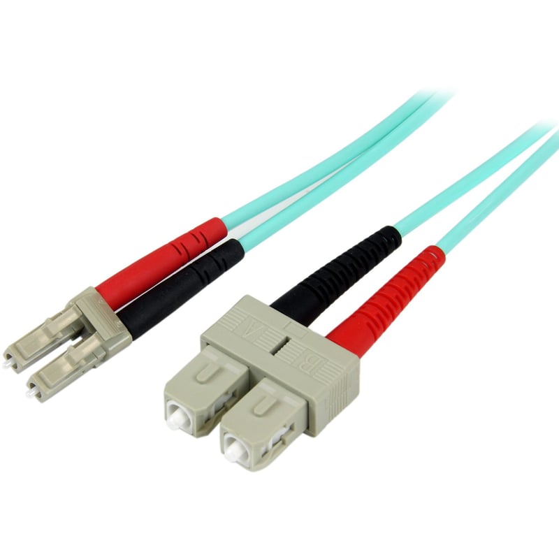 StarTech.com 1m (3ft) LC/UPC to SC/UPC OM3 Multimode Fiber Optic Cable, Full Duplex Zipcord Fiber, 100Gbps, LOMMF, LSZH Fiber Patch Cord - Thumbnail 1