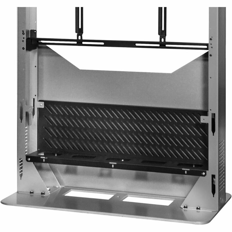 55IN CURVE TOTEM/PORTRAIT KIOSK WITH WHEELED BASE SILVER - Thumbnail 4