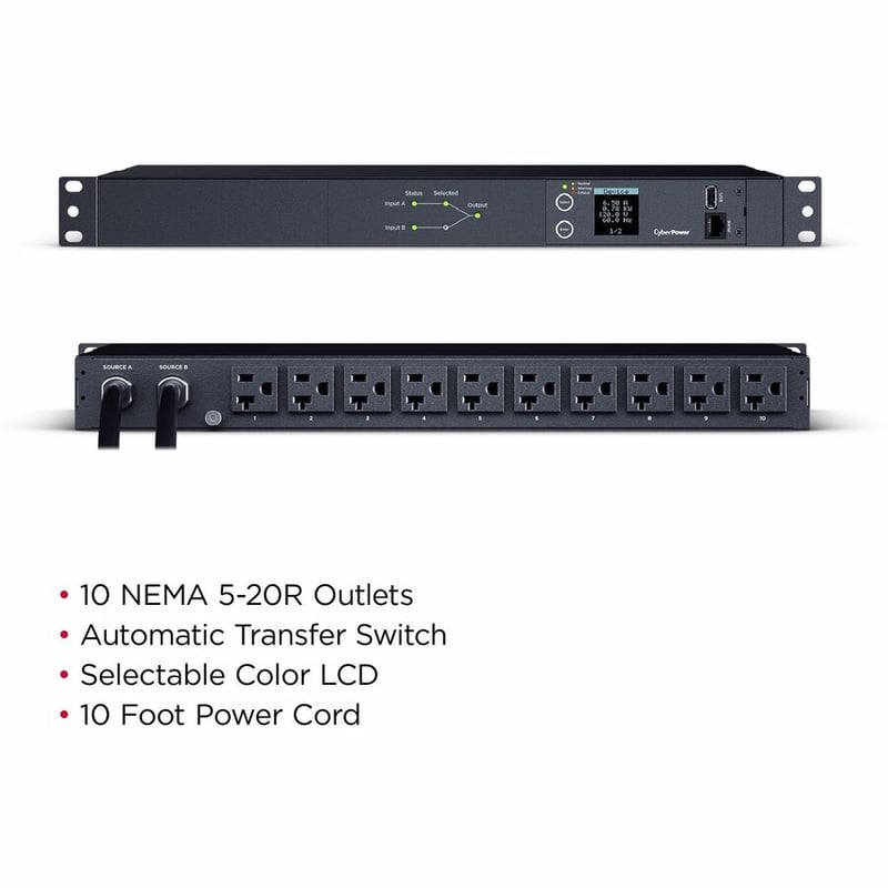 CyberPower Switched ATS PDU PDU24005 10-Outlets PDU - Thumbnail 2