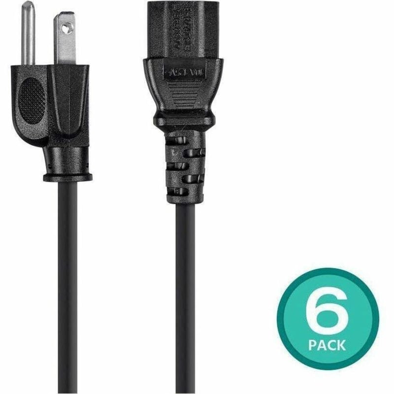 MONOPRICE POWER CORD - NEMA 5-15P TO IEC 60320 C13 18AWG 10A/1250W 125V 3-PRONG - Thumbnail 2