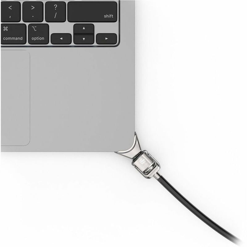 LEDGE LOCK ADAPTER FOR MACBOOK AIR 15IN M2-M4 WITH KEYED CABLE LOCK SILVER - Thumbnail 2
