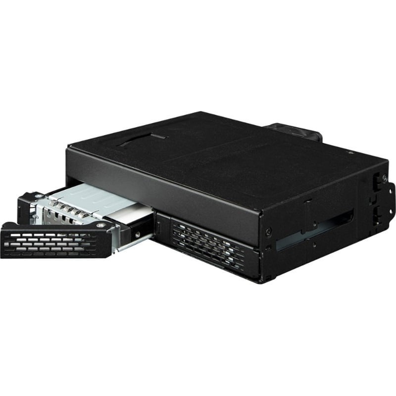 Icy Dock ToughArmor MB105VP-B Drive Enclosure for 5.25" PCI Express NVMe 4.0, U.2, U.3 - SFF-8654 SlimSAS Host Interface Internal - Black
