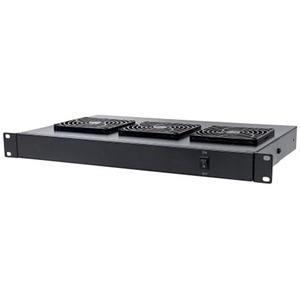 3-Fan Ventilation Unit for 19" Racks, 1U, Black - Thumbnail 1