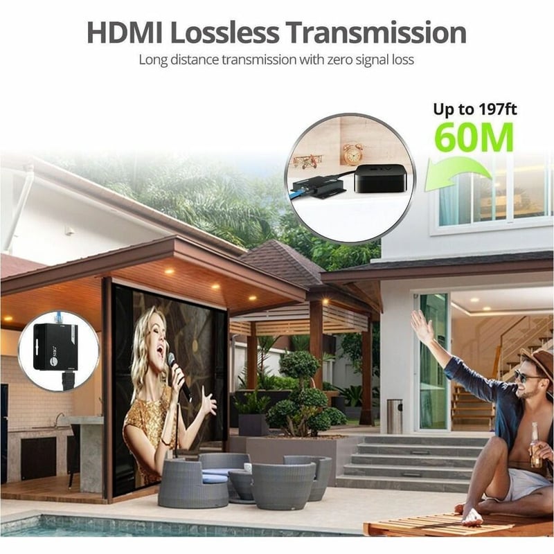 HDMI OVER CAT6 EXTENDER 60M 1080P POC METAL HOUSING - Thumbnail 5