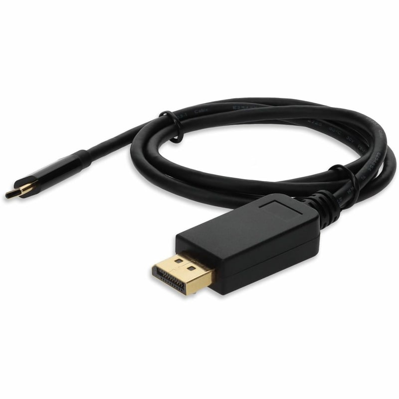 AddOn 10ft USB C 3.1 Male to DisplayPort Male Black Cable - Thumbnail 1