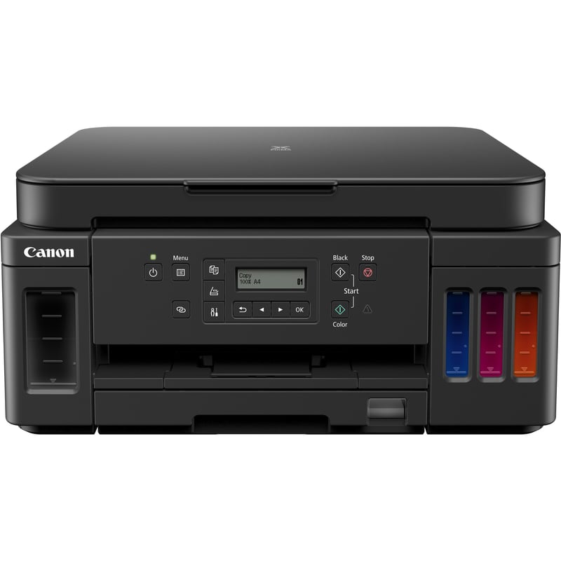 Canon PIXMA G G6020 Inkjet Multifunction Printer-Color-Copier/Scanner-4800x1200 dpi Print-Automatic Duplex Print-5000 Pages-350 sheets Input-Color Flatbed Scanner-1200 dpi Optical Scan-Wireless LAN-Wireless PictBridge-Mopria-Canon - Thumbnail 1