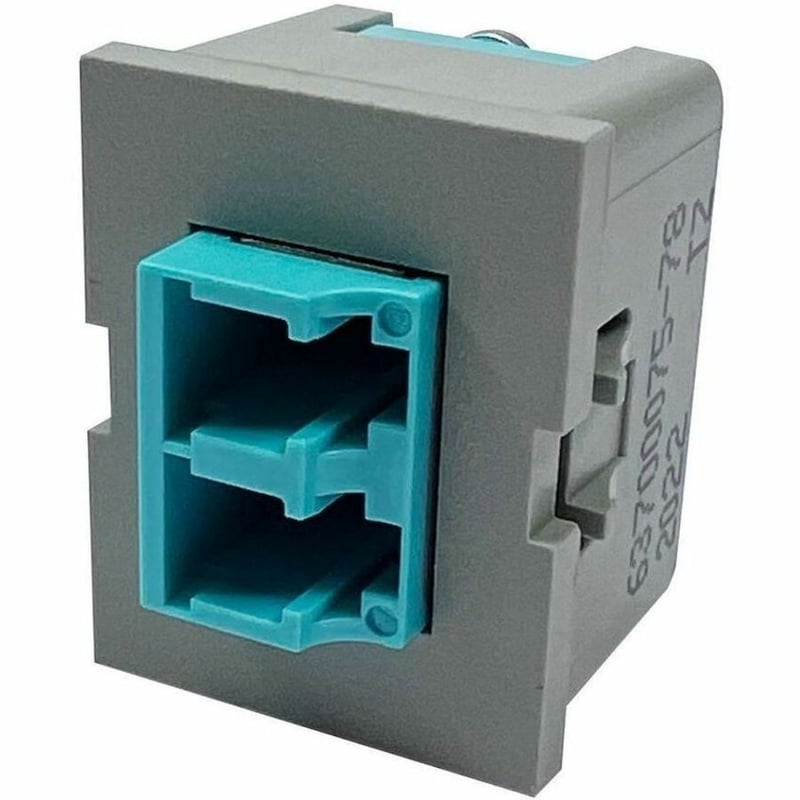 Ortronics TracJack Module, 1-LC Duplex, OM3/4, Aqua adapter, Dark Gray Housing - Thumbnail 1