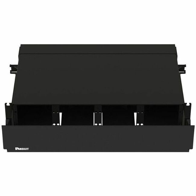 Panduit Opticom Rack Mount Enclosure, Black, 2 RU, 8 FAP/Cassette Slots - Thumbnail 1