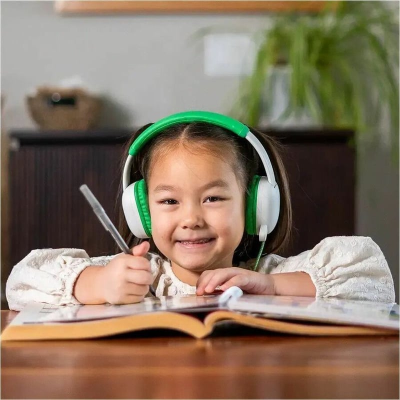 AVID WONDEREARS 3.5MM HEADPHONE GREEN KIDS HEADPHONE KIDCOM MIC - Thumbnail 5