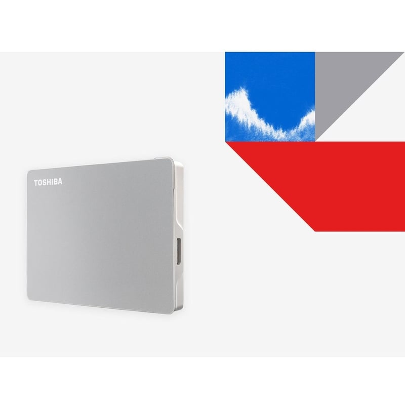 Toshiba Canvio Flex HDTX140XSCCA 4 TB Portable Hard Drive - External - Silver - Thumbnail 2