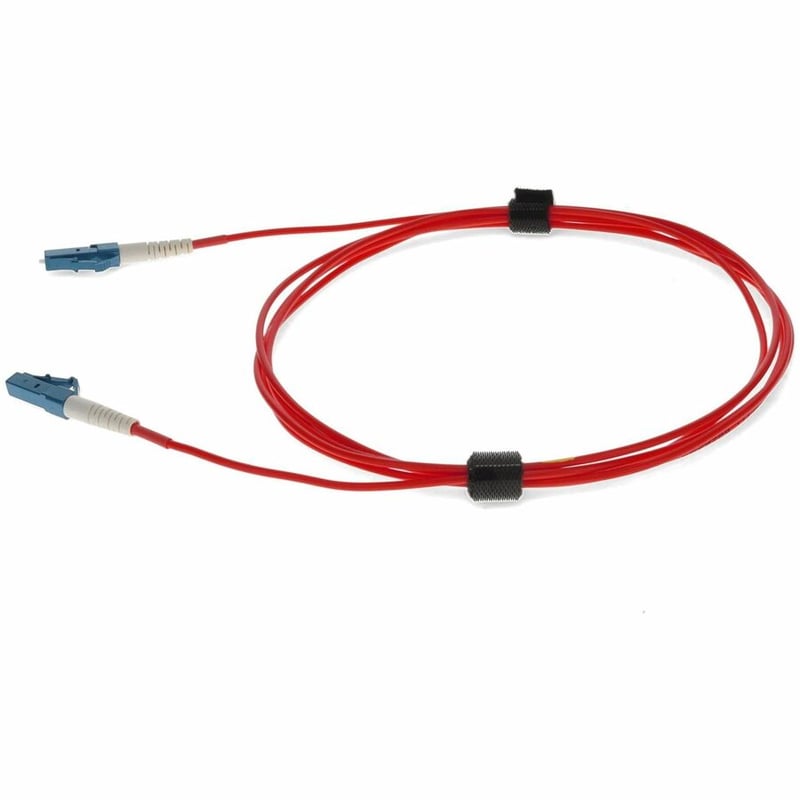AddOn 2m LC to LC Red OS2 Simplex OFNR (Riser-Rated) SMF Fiber Patch Cable - Thumbnail 2