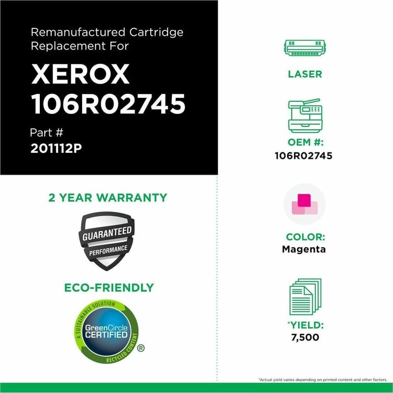 Clover Imaging Remanufactured Magenta Toner Cartridge for Xerox 106R02745 - Thumbnail 3