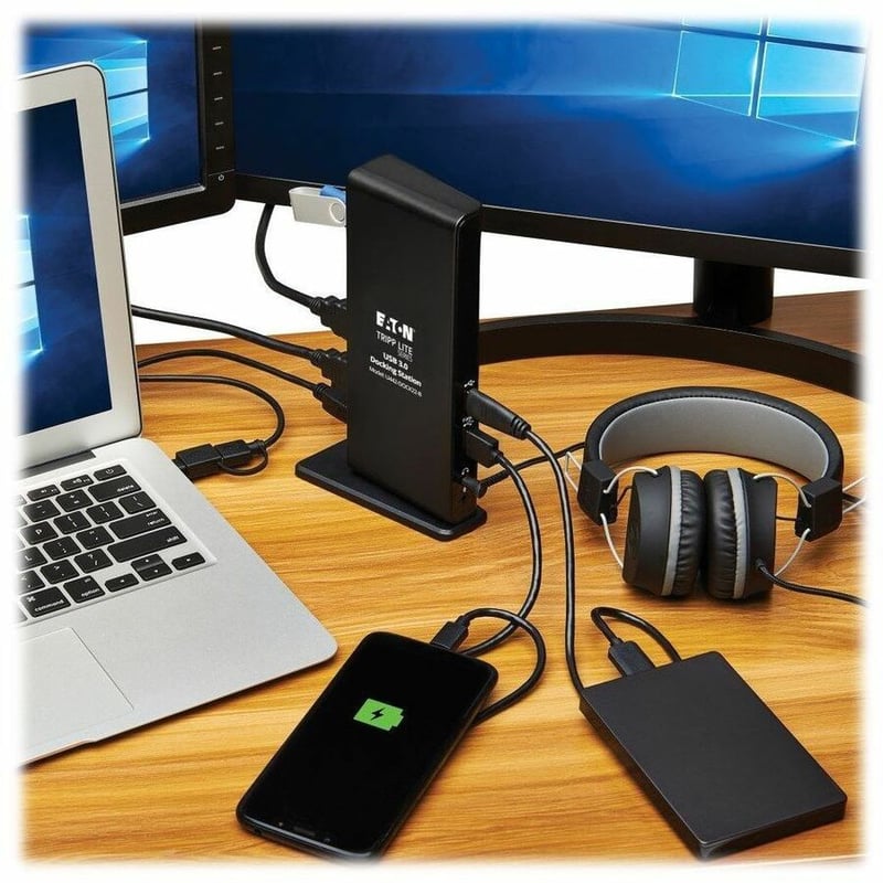 Tripp Lite by Eaton USB-A / USB-C Dual Display Docking Station - 1080p 60 Hz HDMI USB 3.x (5Gbps) and USB 2.0 Hub Ports GbE