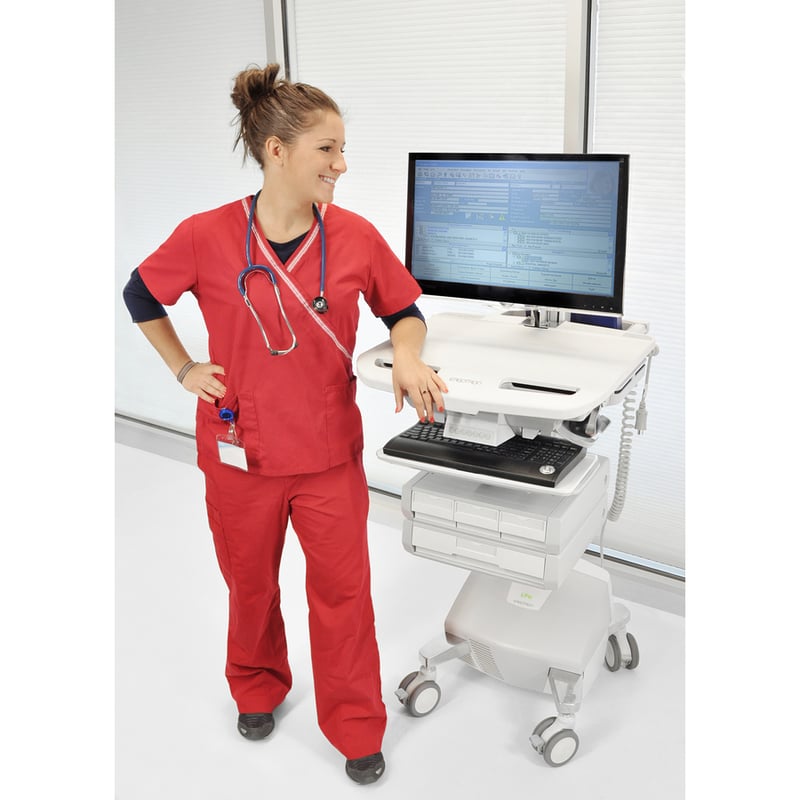 Ergotron StyleView Cart with LCD Arm, LiFe Powered, 4 Drawers - Thumbnail 2