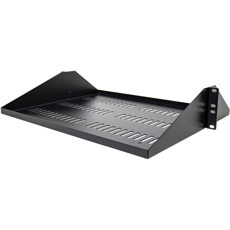 StarTech.com 2U Vented Server Rack Shelf - Center Mount Fixed 14" Deep Cantilever Rackmount Tray for 19" Data/AV/Network w/Cage Nuts - Thumbnail 1
