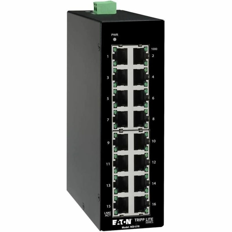 Tripp Lite by Eaton 16-Port Unmanaged Industrial Gigabit Ethernet Switch - 10/100/1000 Mbps DIN Mount - TAA Compliant - Thumbnail 1
