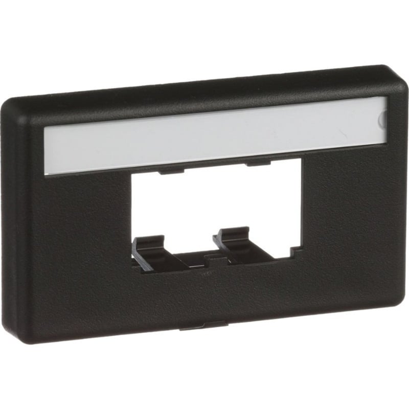 PanNet Mini-Com, Furniture Faceplate, Standard Opening, 2 Port, Black - Thumbnail 2