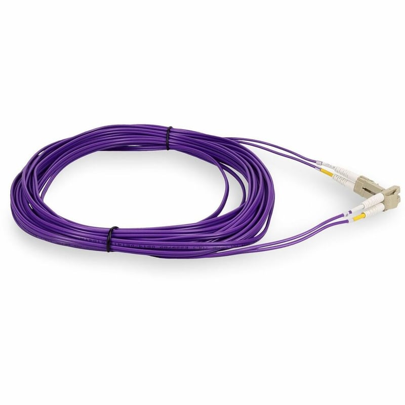 AddOn 1m LC to LC Purple OM4 Duplex OFNR (Riser-Rated) Fiber Patch Cable