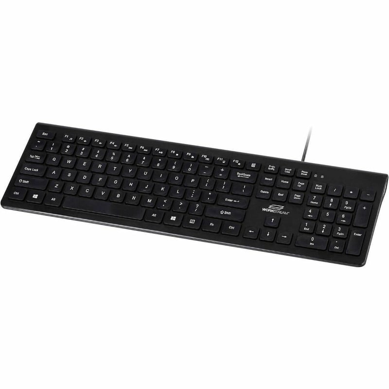 WORKSTREAM BY MONOPRICE LOW-PROFILE SPILL-RESISTANT SILENT KEYBOARD - MEMBRANE_ - Thumbnail 1