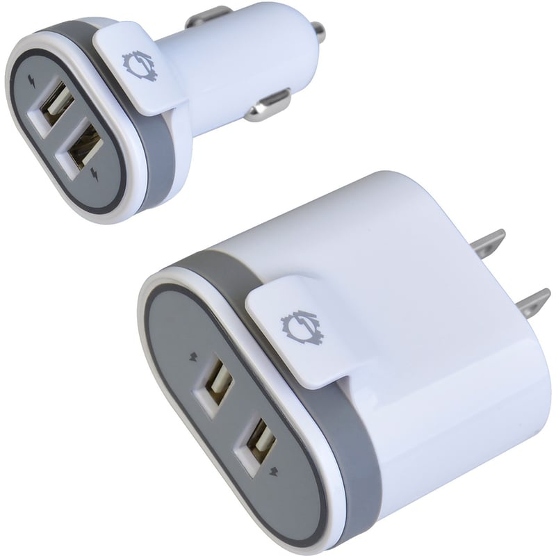 SIIG Fast Charging USB Wall Charger & Car Charger Bundle Pack - White - Thumbnail 4