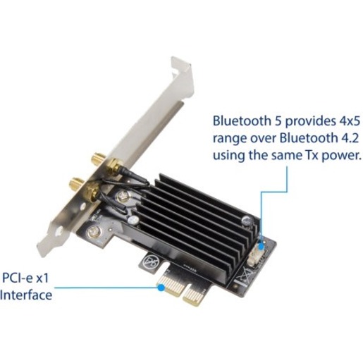 SYBA IEEE 802.11ax Bluetooth 5.0 Wi-Fi/Bluetooth Combo Adapter for Computer, Motherboard, Server - Thumbnail 2