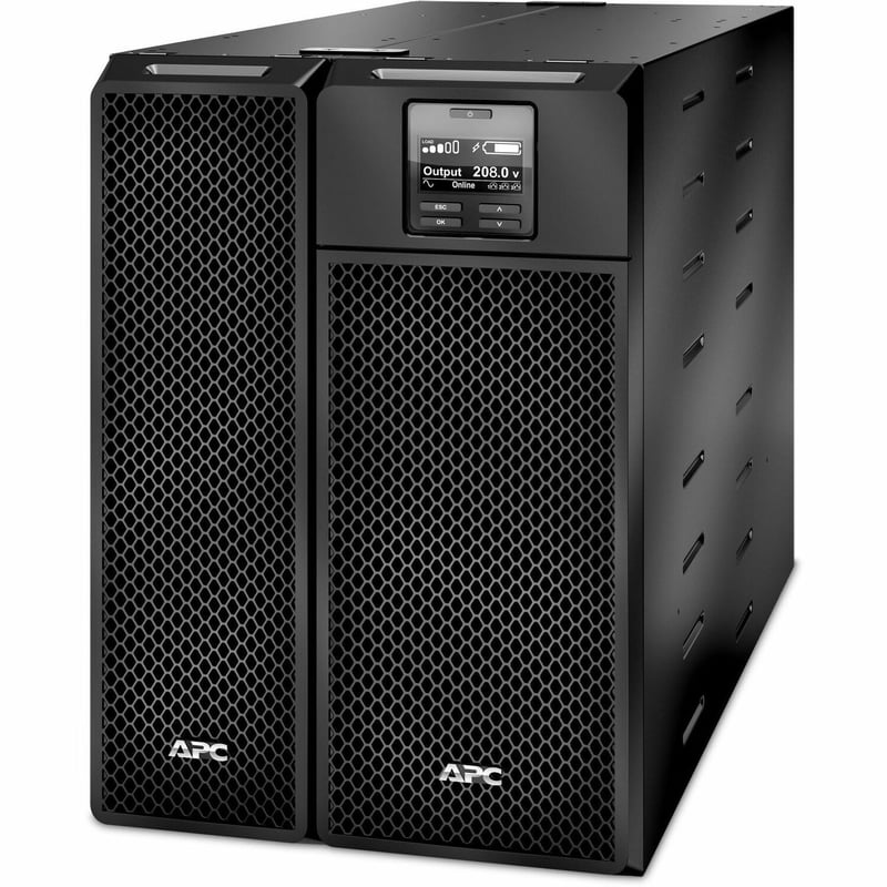 APC Smart-UPS On-Line, 6kVA/6kW, Tower, 208V, 8x 5-20R+4x L6-20R+3x L6-30R+1x L14-30R NEMA, NMC+SmartSlot, W/ transformer 208V to 120V, W/O rail kit - Thumbnail 1