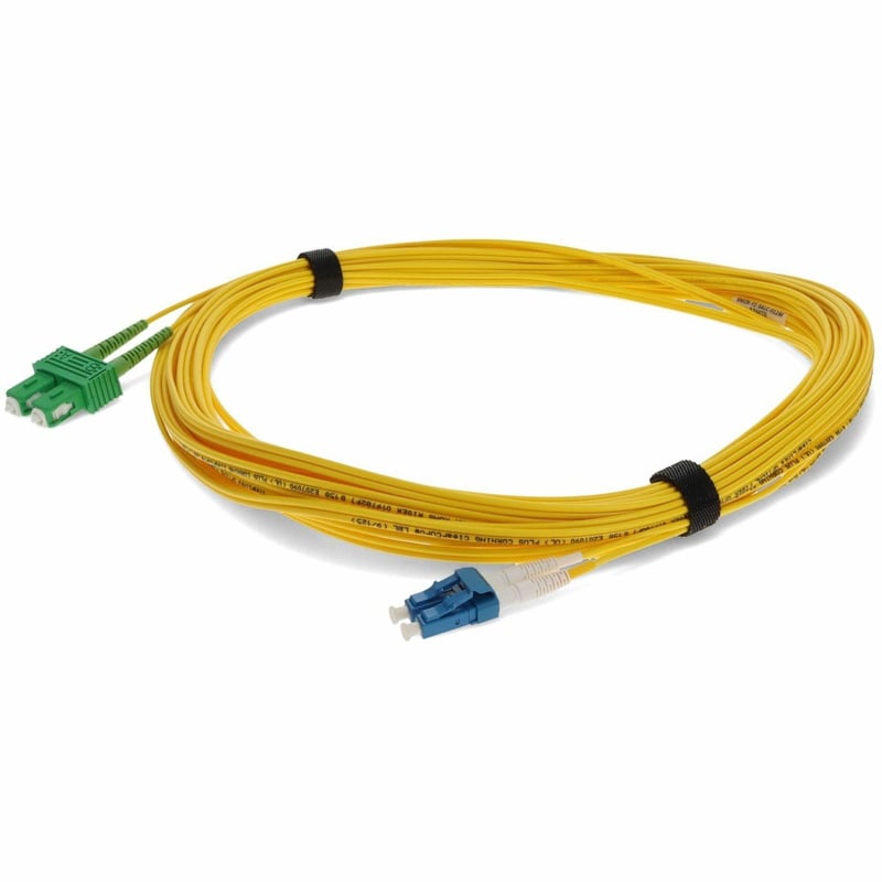 AddOn 16m ASC to LC Yellow OS2 Duplex OFNR (Riser-Rated) SMF Fiber Patch Cable - Thumbnail 1