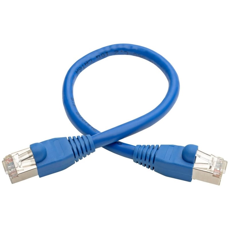 Eaton Tripp Lite Series Cat6a 10G Snagless Shielded STP Ethernet Cable (RJ45 M/M), PoE, Blue, 1 ft. (0.31 m) - Thumbnail 2