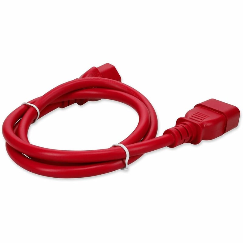 AddOn 10ft C13 Female to C14 Male 14AWG 100-250V at 15A Red Power Cable - Thumbnail 5
