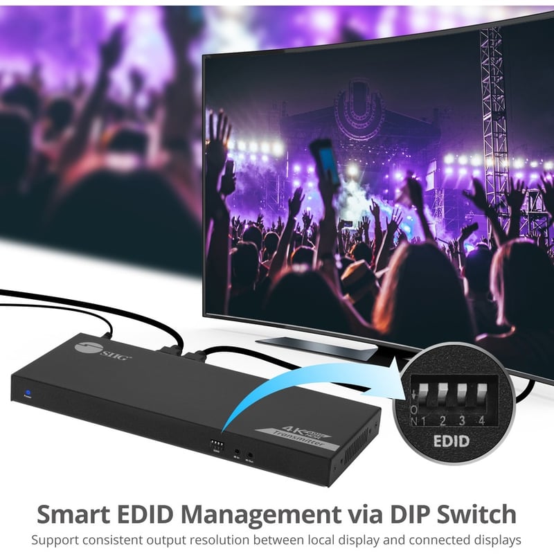SIIG 1x8 4K 60Hz HDMI Splitter Over Cat6 Extender with Loopout/IR/ARC & RS-232 - Up to 230ft (70m) - Near Zero Latency - Thumbnail 4