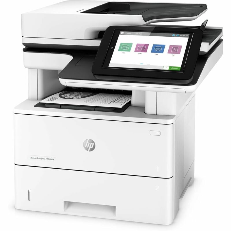 HP LaserJet M528 M528dn Laser Multifunction Printer-Monochrome-Copier/Scanner-43 ppm Mono Print-1200x1200 Print-Automatic Duplex Print-150000 Pages Monthly-650 sheets Input-Color Scanner-600 Optical Scan-Gigabit Ethernet - Thumbnail 3