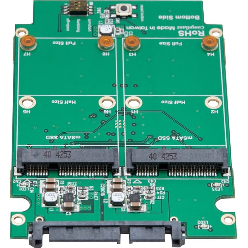 SYBA Dual mSATA SSD to SATA III RAID Enclosure with Complete Screw Set - Thumbnail 3