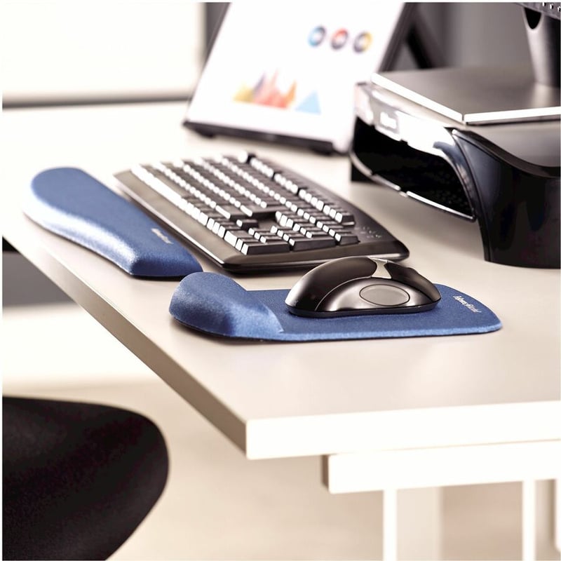 Fellowes PlushTouch Keyboard Wrist Rest with Microban - Blue - Thumbnail 5