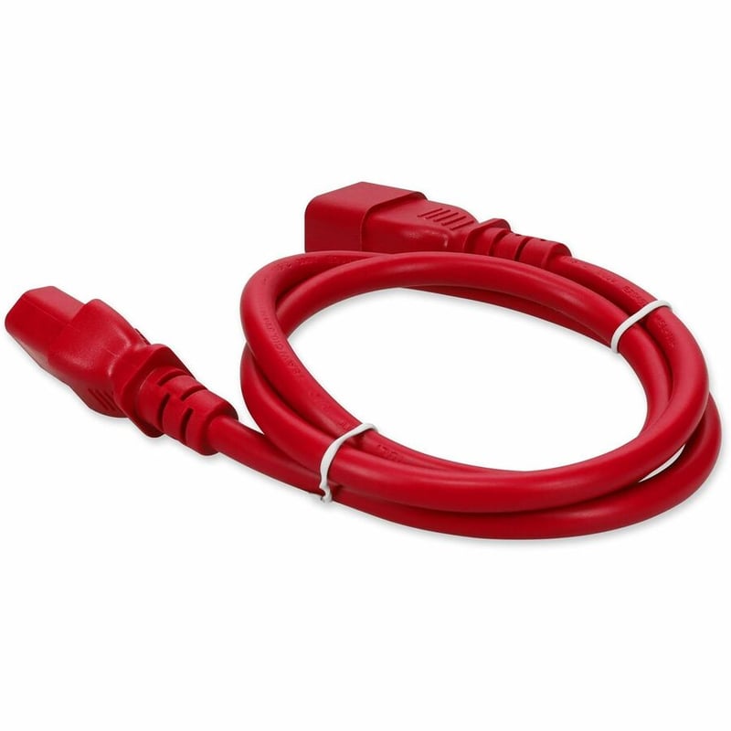 AddOn 10ft C13 Female to C14 Male 14AWG 100-250V at 15A Red Power Cable - Thumbnail 3