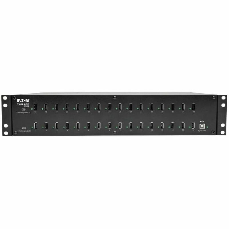 Tripp Lite by Eaton 32-Port USB Charging Station with Syncing, 230V, 5V 80A (400W) USB Charger Output, 2U Rack-Mount - Thumbnail 4