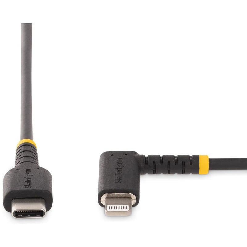 StarTech.com 3ft (1m) Durable USB-C to Lightning Cable, Right-Angled Heavy Duty USB Type-C to Lightning Charging/Sync Cord - Thumbnail 4