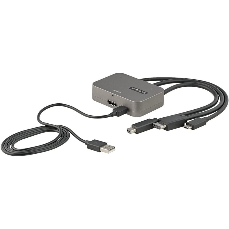 StarTech.com 3-in-1 Multiport to HDMI Adapter, 4K 60Hz USB-C, HDMI or Mini DP to HDMI Video Converter, Conference Room Digital AV Adapter - Thumbnail 2