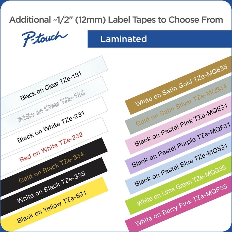 Brother TZe-531CS, 0.47" x 26.2', Black on Blue Laminated Label Tape - Thumbnail 3