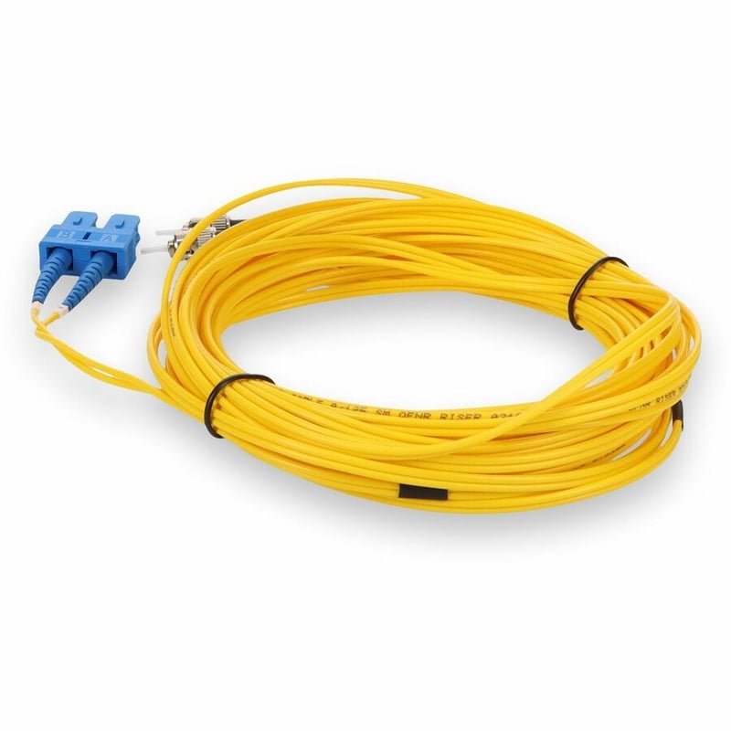 AddOn 8m ST to SC Yellow OS2 Duplex OFNR (Riser-Rated) SMF Fiber Patch Cable - Thumbnail 3