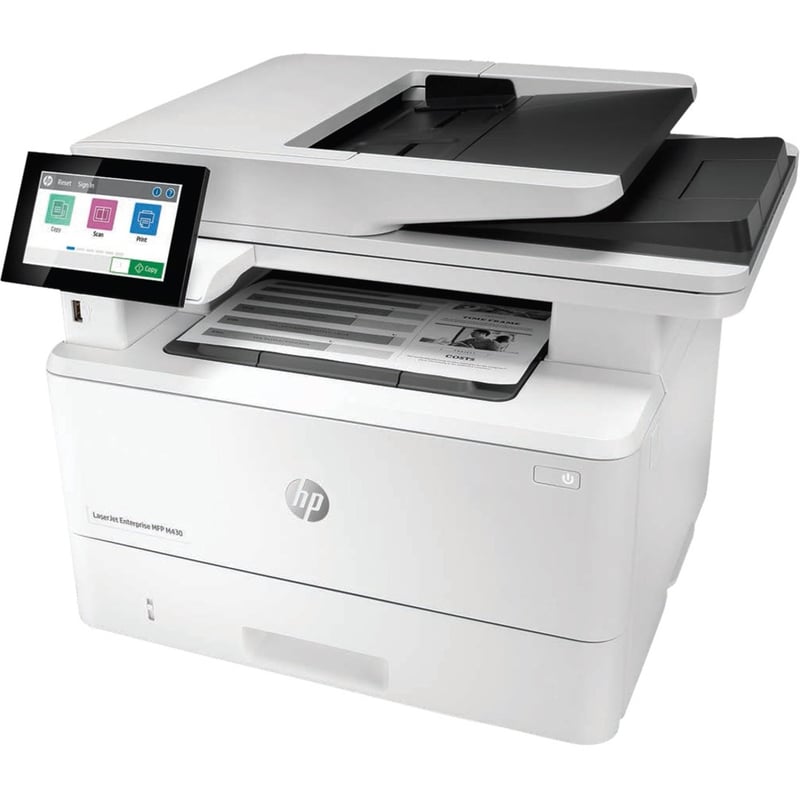 HP LaserJet M430f Laser Multifunction Printer-Monochrome-Copier/Fax/Scanner-42 ppm Mono Print-1200x1200 Print-Automatic Duplex Print-100000 Pages Monthly-350 sheets Input-Color Scanner-600 Optical Scan-Monochrome Fax-Gigabit Ether - Thumbnail 1