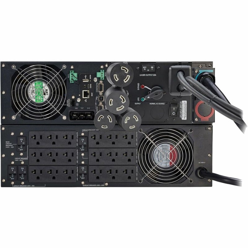Eaton Tripp Lite series SmartOnline 5000VA 4500W 120/208V Online Double-Conversion UPS with Stepdown Transformer and Maintenance Bypass - 5-20R/L6-20R/L6-30R Outlets, L6-30P Input, Network Card Included, Extended Run, 6U - Thumbnail 5